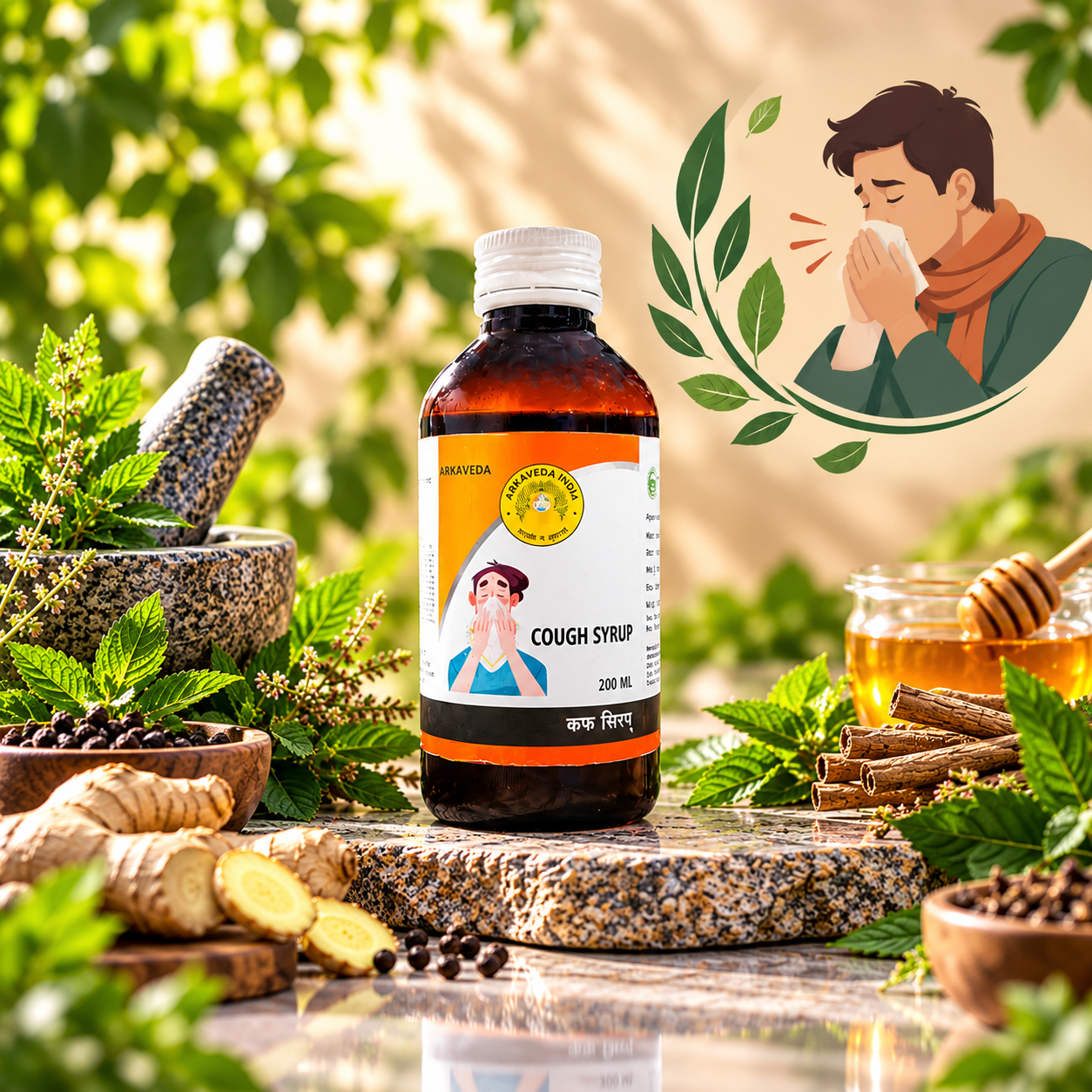Cough Syrup 200ml | Ayurvedic Herbal Cough Syrup | Arkaveda