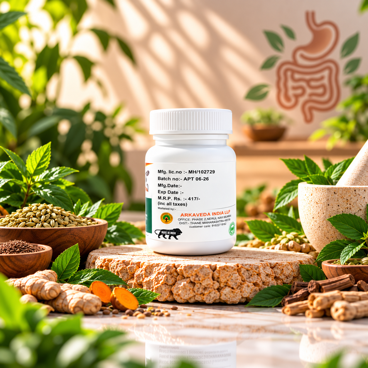 Arkaveda Pelvo-ID Tablet | Ayurvedic Digestive Health Support