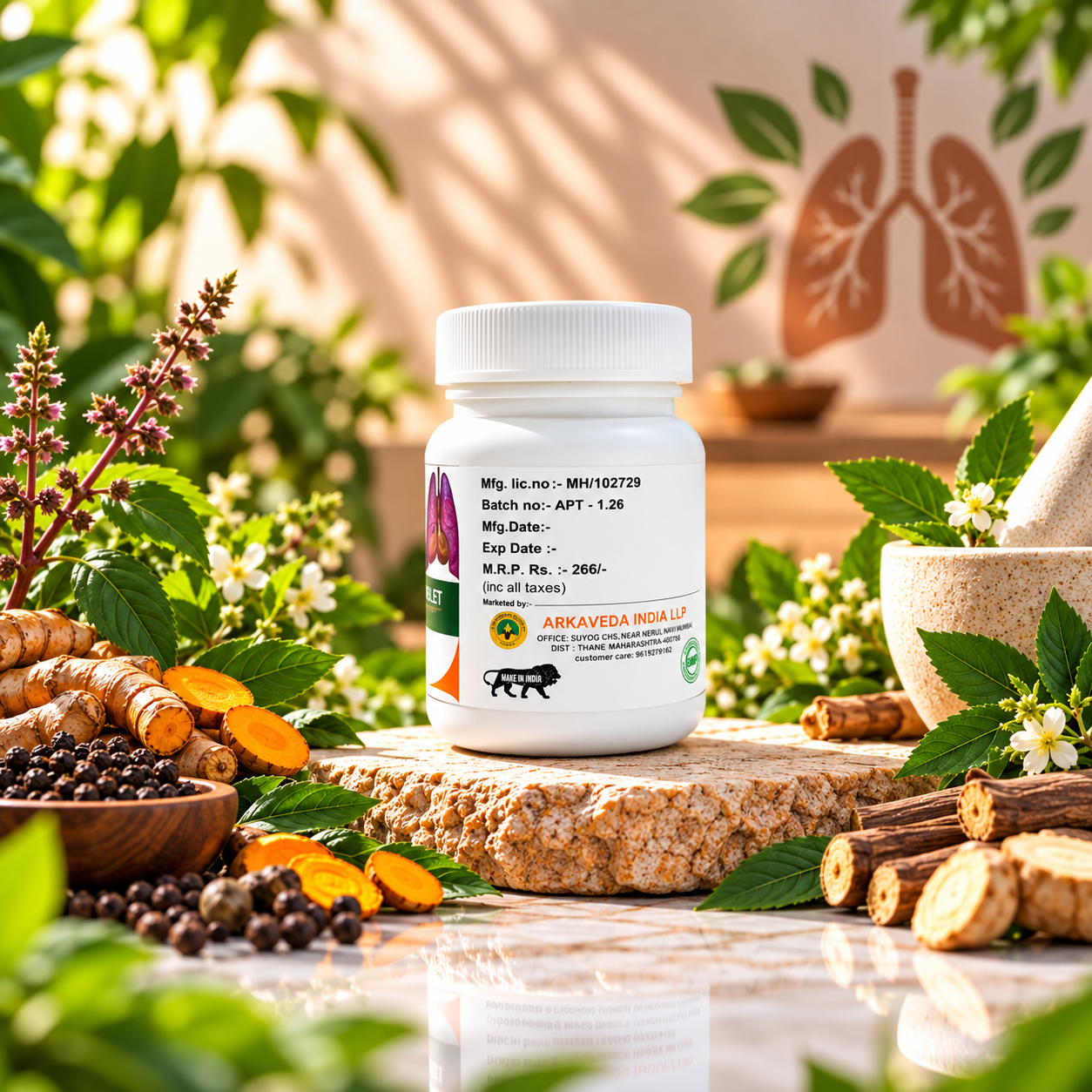 Arkaveda PLR Tablet | Ayurvedic Respiratory Health Support