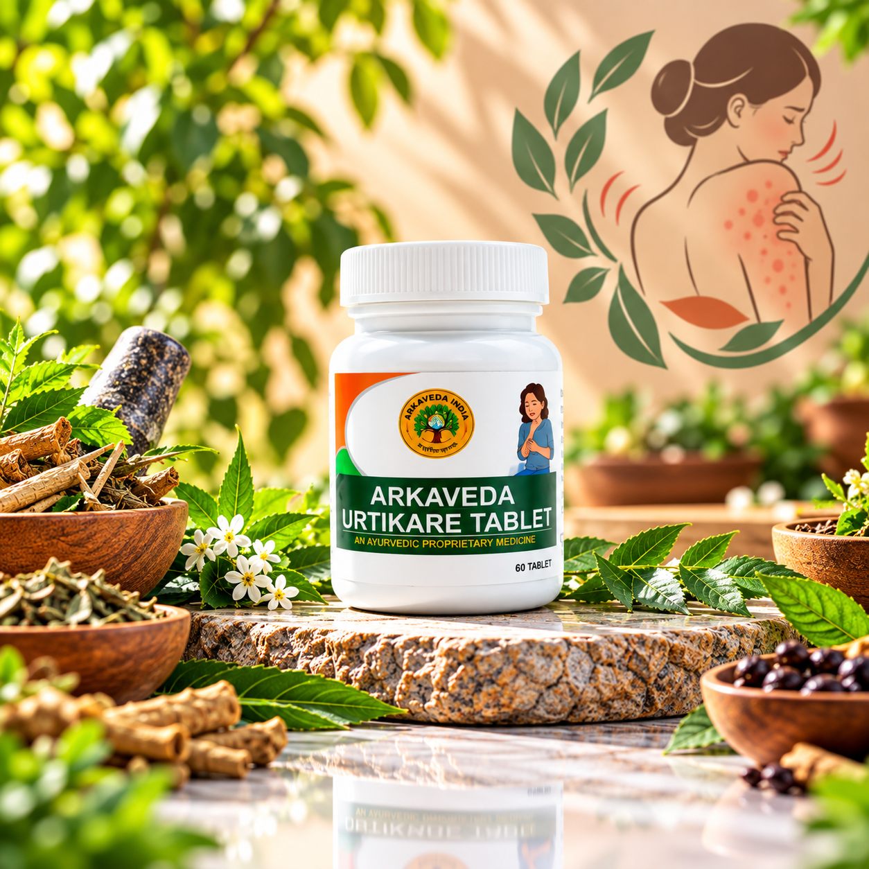 Arkaveda Urtikare Tablet – Ayurvedic Urticaria & Itching Relief