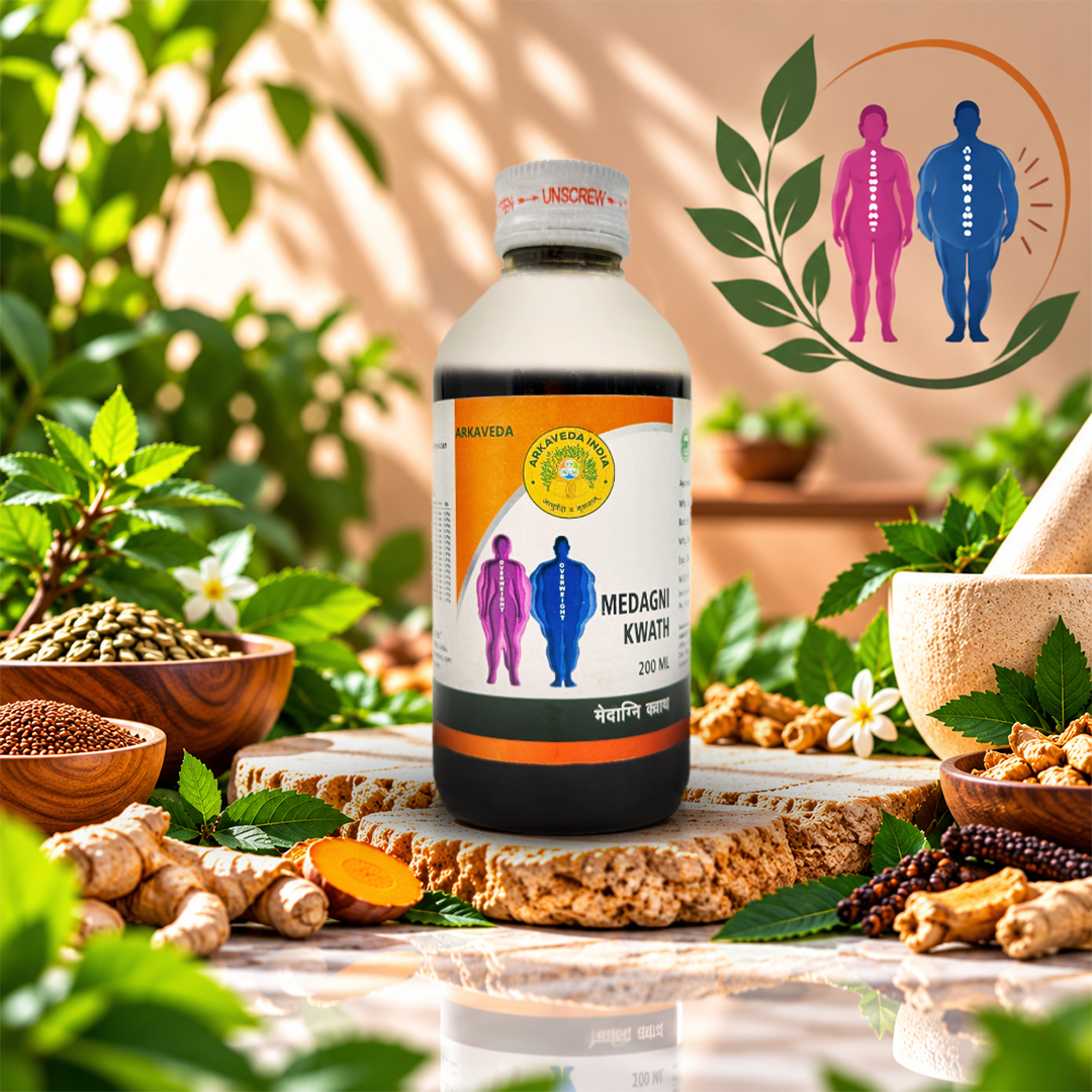 Medagni Kwath 200ml | Ayurvedic Digestive Medicine | Arkaveda