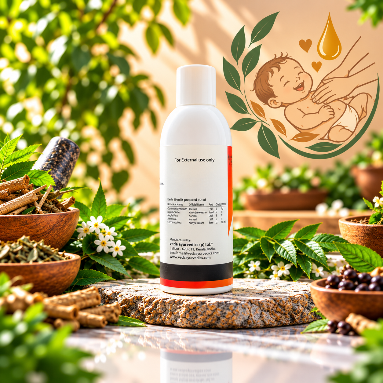 Babe Oil 200ml | Ayurvedic Babe Massage Oil | Arkaveda
