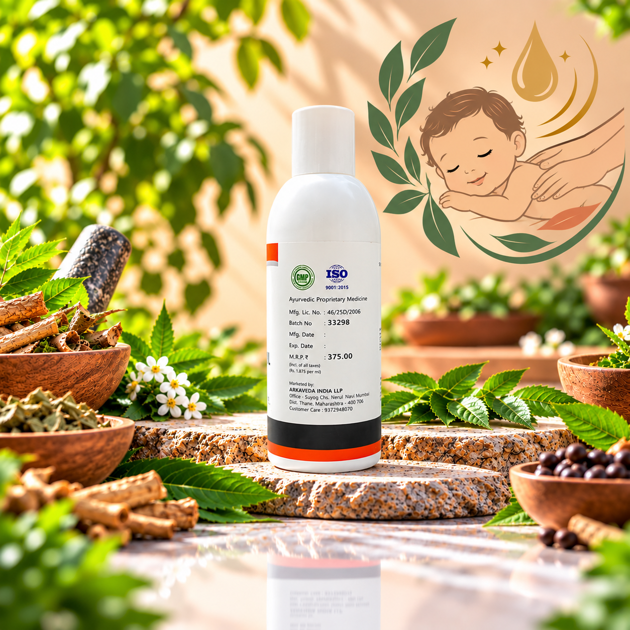 Babe Oil 200ml | Ayurvedic Babe Massage Oil | Arkaveda