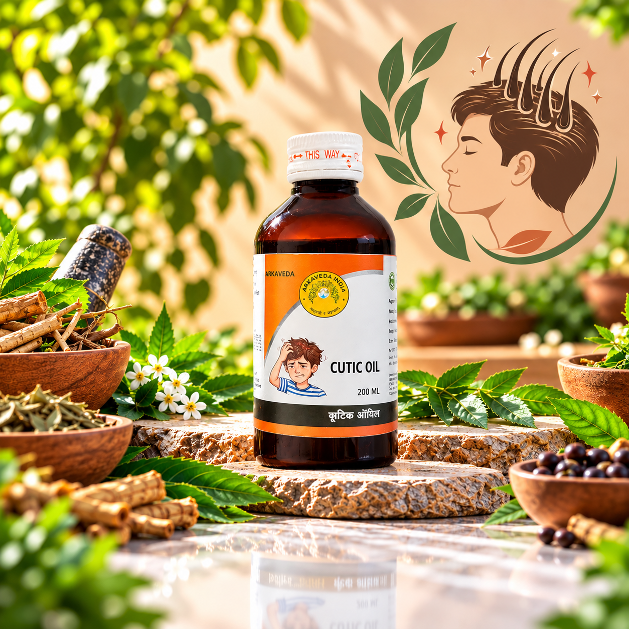 Cutic Oil 200ml | Ayurvedic Hair & Scalp Oil | Arkaveda